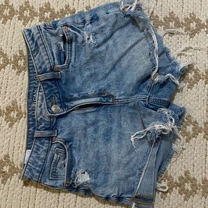 American Eagle Outfitters Women's Ripped Blue Jean Shorts